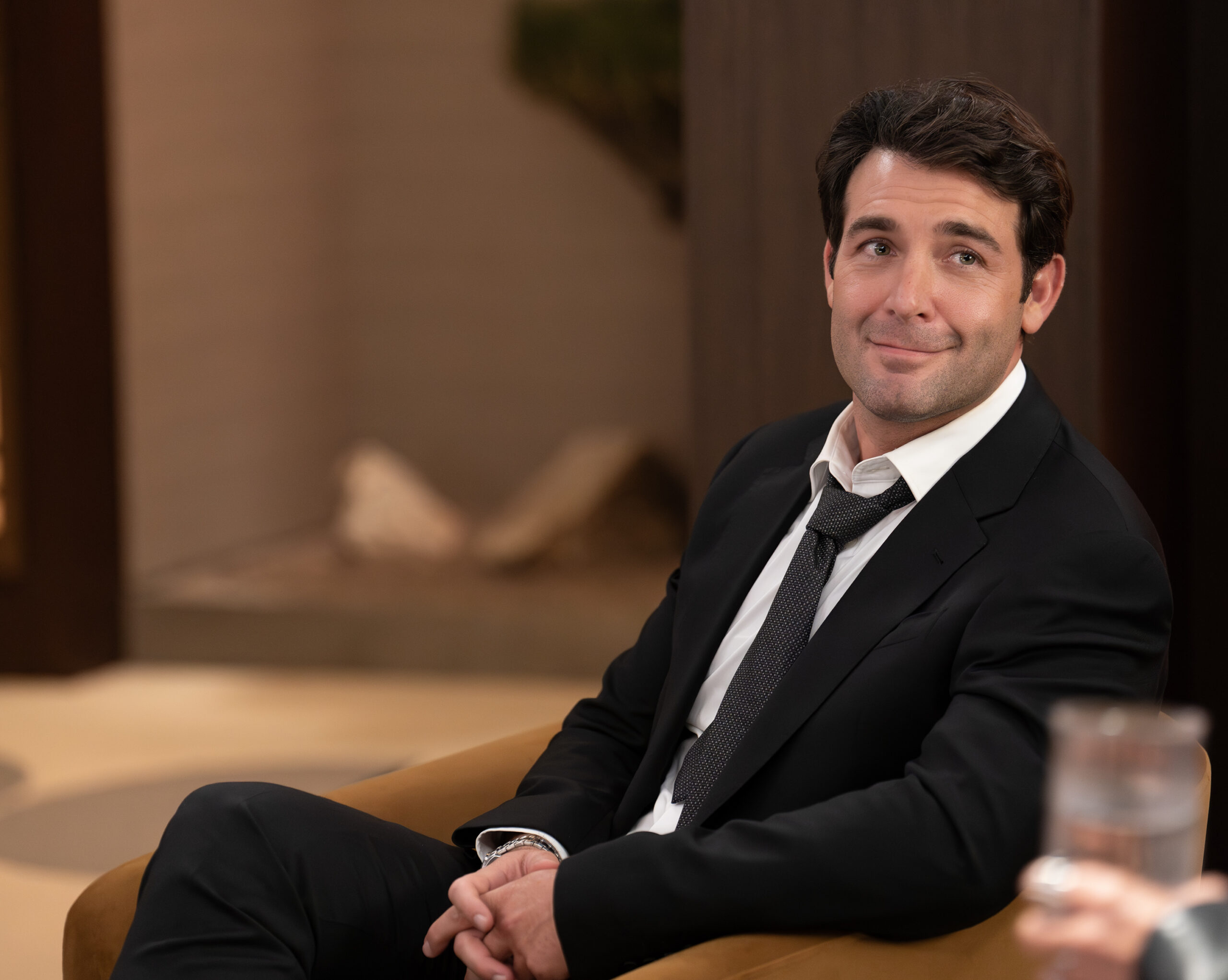 James Wolk playing Dr Seth Norton the businessman behind a luxury care project on Greys Anatomy Season 23