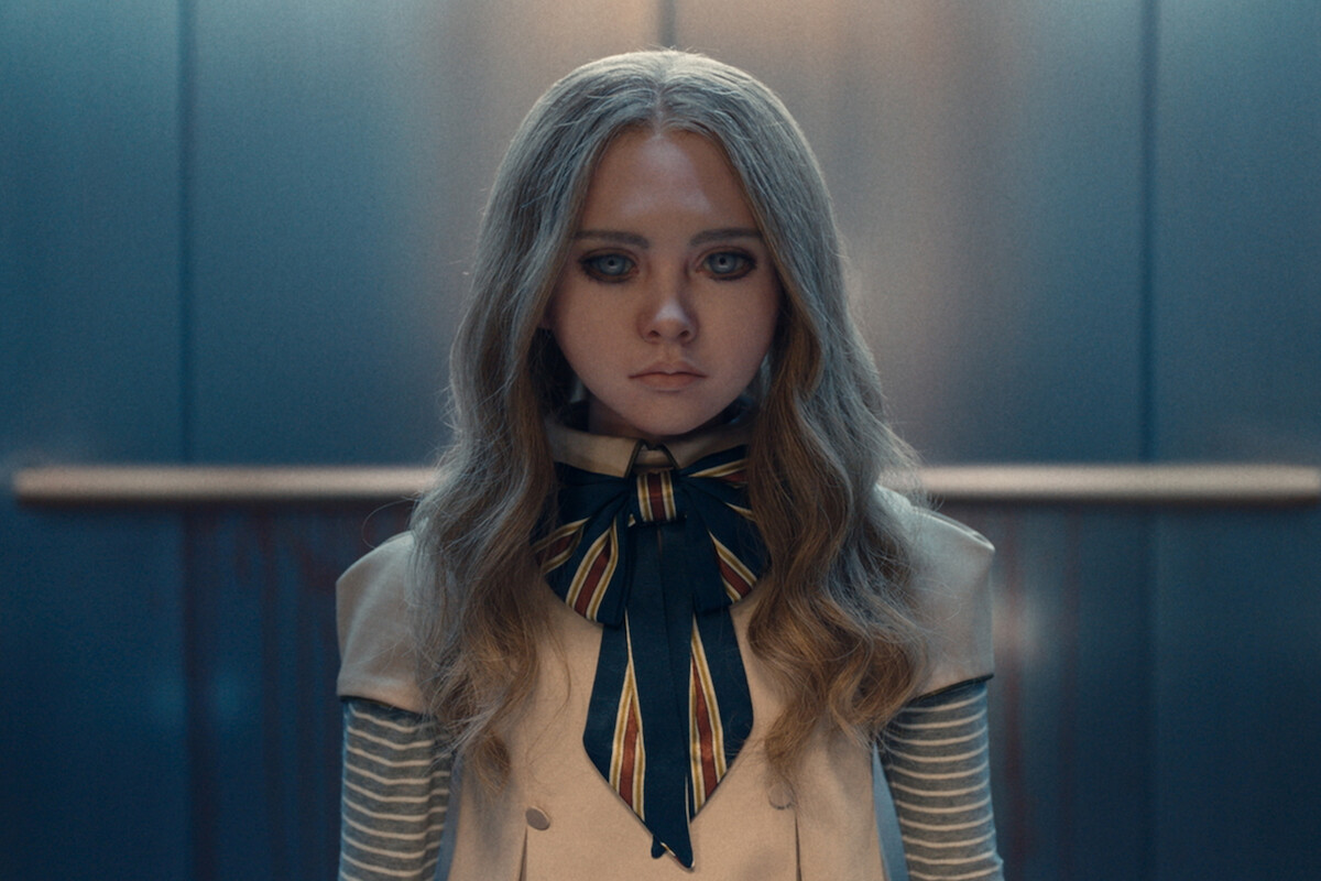 M3GAN 2023 AI doll official movie still for Halloween movies on Netflix