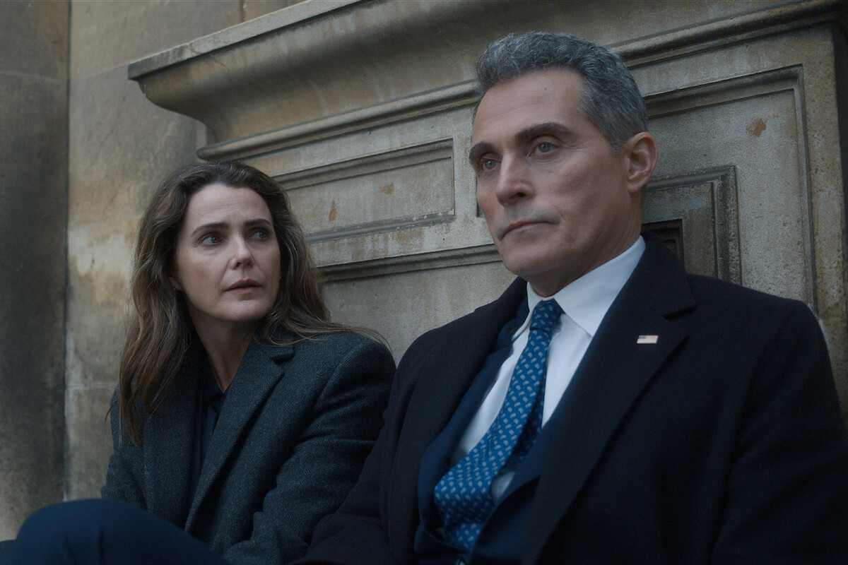 The Diplomat Season 4 Netflix official still Keri Russell and Rufus Sewell in The Diplomat Season 4