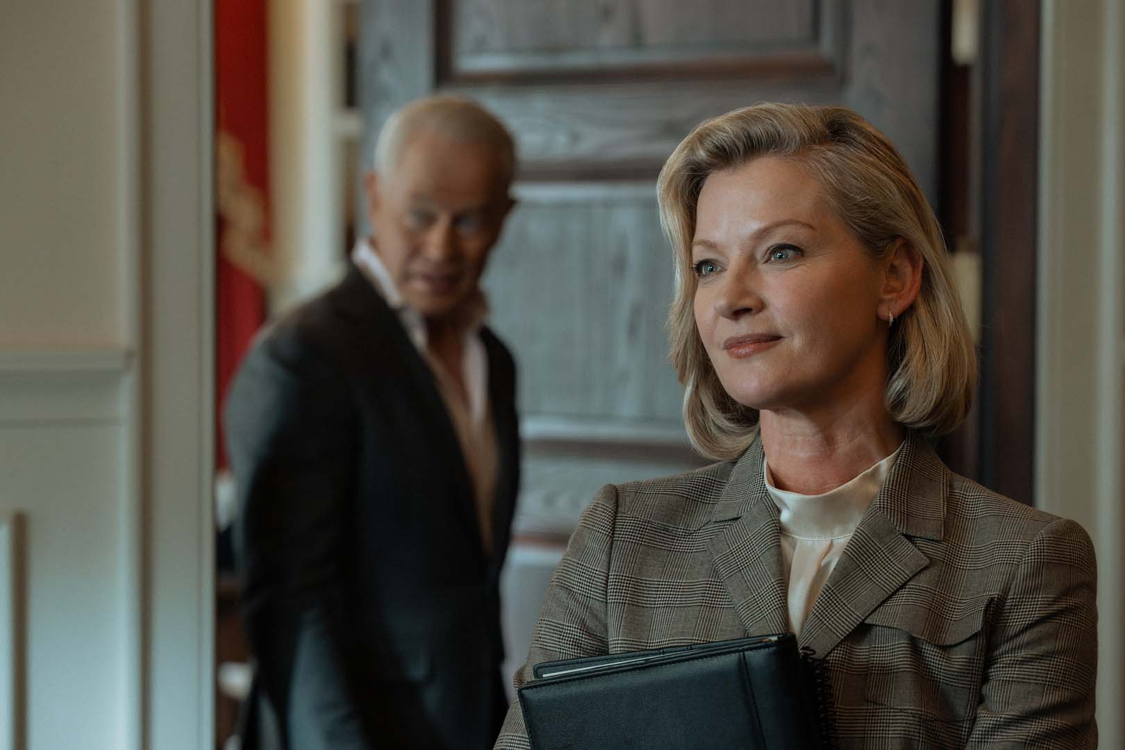 Tulsa King Season 4 Gretchen Mol as Amanda Clark in an official Paramount Plus first episode publicity image