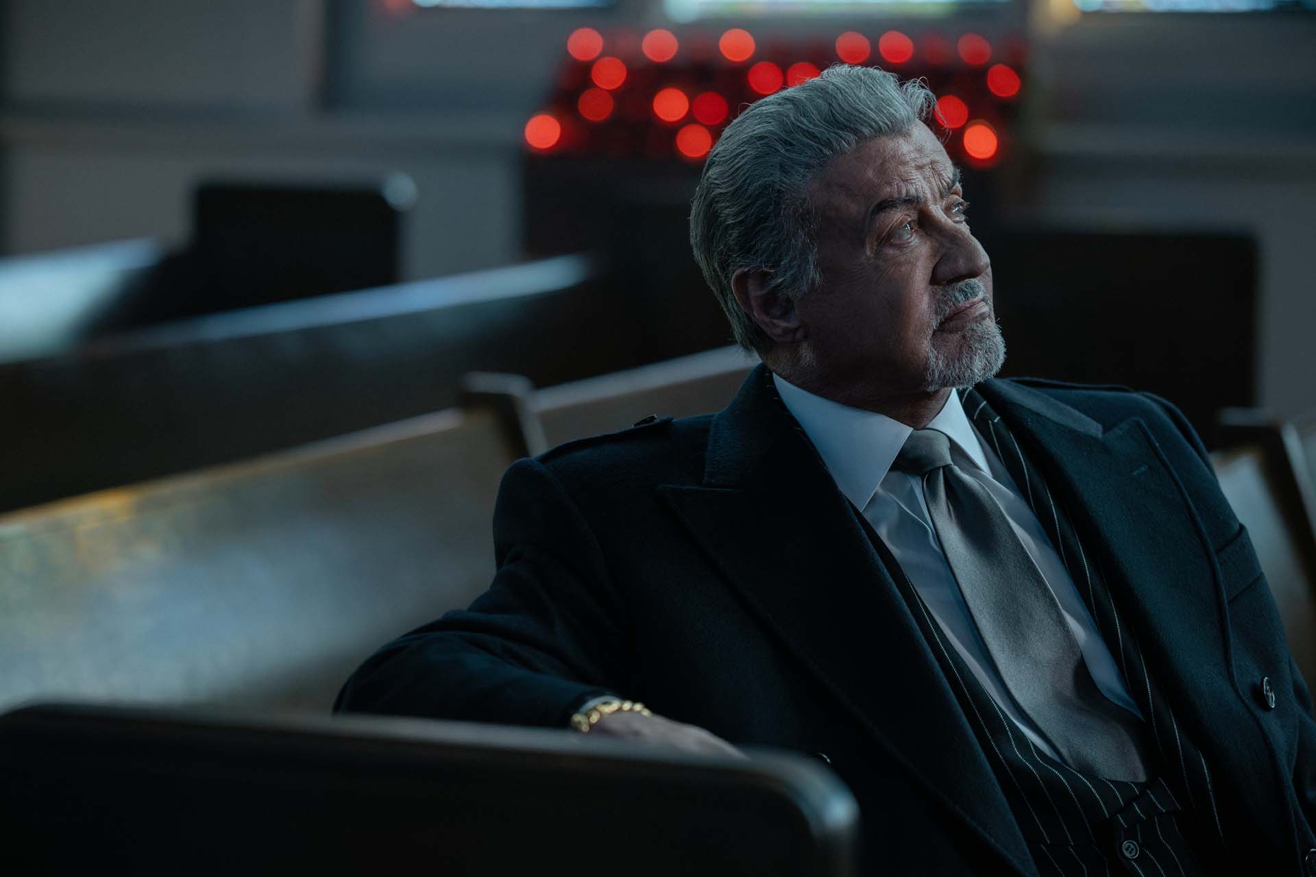 Tulsa King Season 4 Sylvester Stallone as Dwight Manfredi in an official Paramount Plus scene