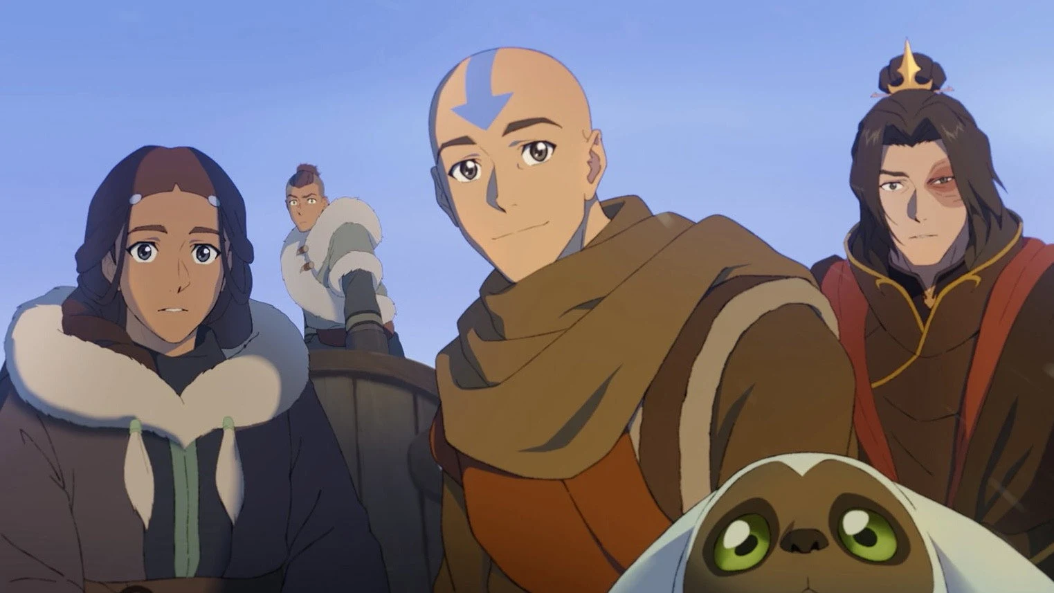 Аанг и его друзья — официальный кадр Avatar Aang: The Last Airbender