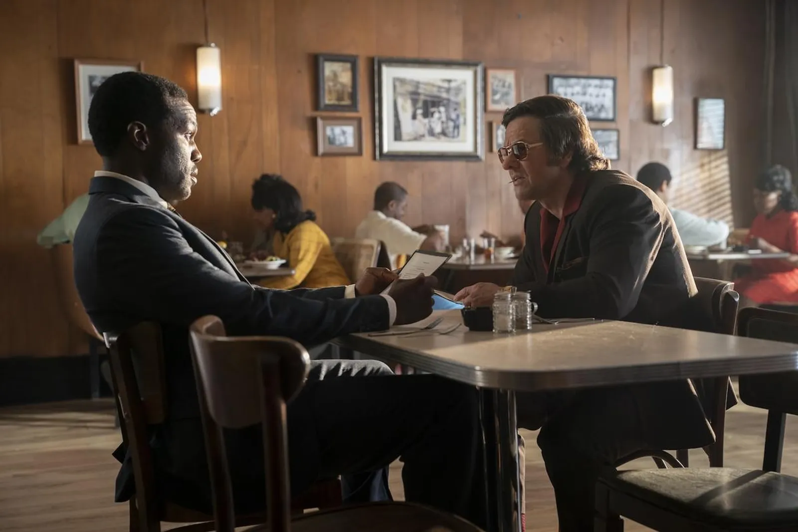By Any Means 2026 review — Mark Wahlberg as mobster Gregory Scarpa meets contacts in diner