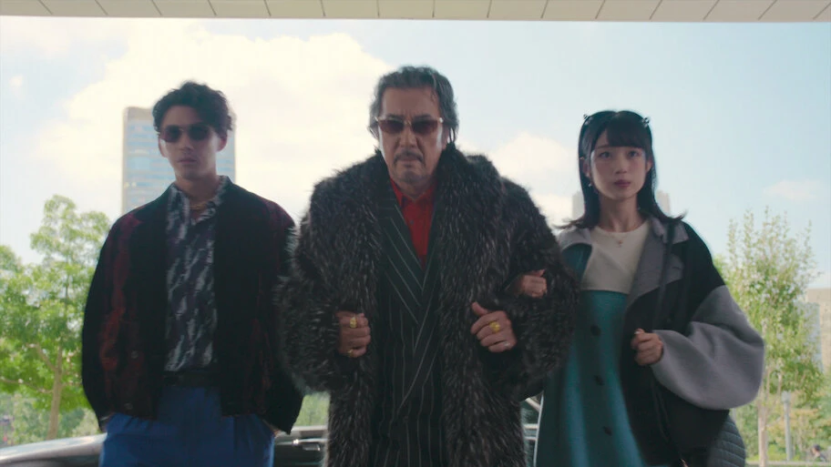 Did Someone Happen to Mention Me? — Koji Yakusho as Gen Takasegawa in a fur coat