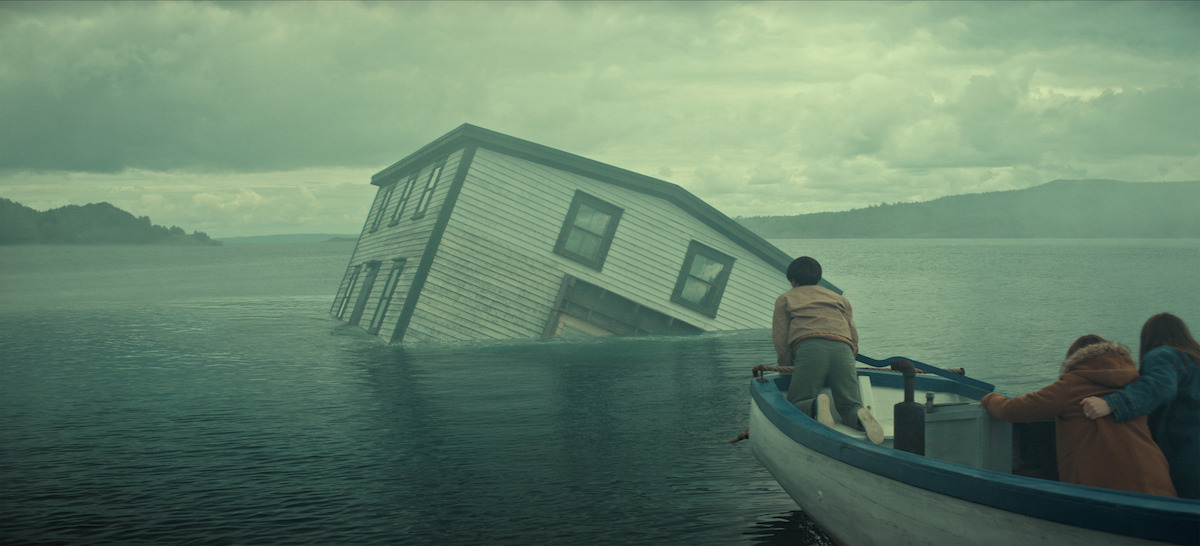 Below 2026 Netflix series — boat near a flooded house