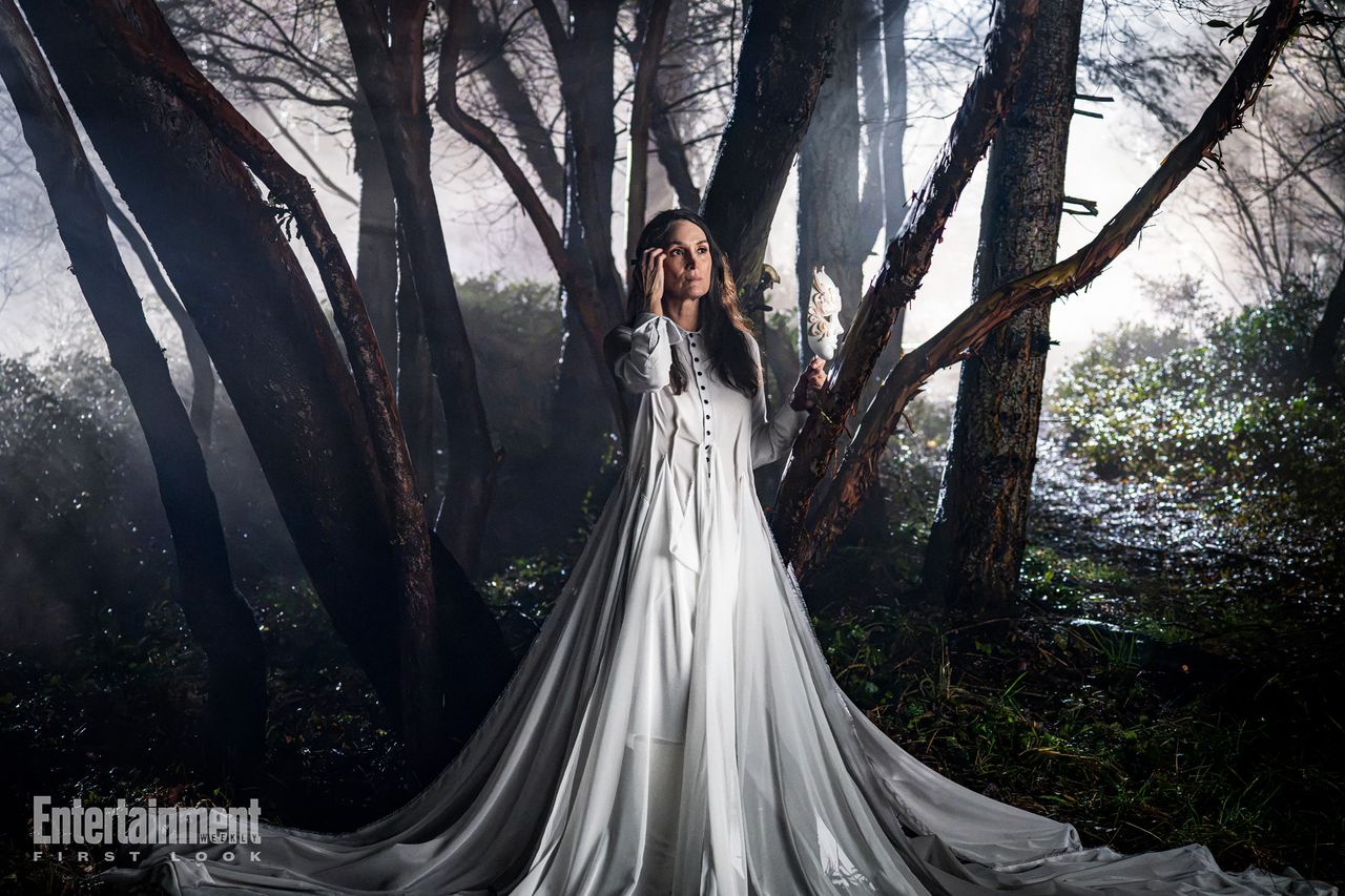 YAGA (2026) AMC Plus folklore mystery series — Carrie-Anne Moss in the forest