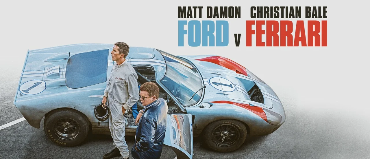 Ford против Ferrari — Кристиан Бэйл и Мэтт Дэймон рядом с гоночным автомобилем