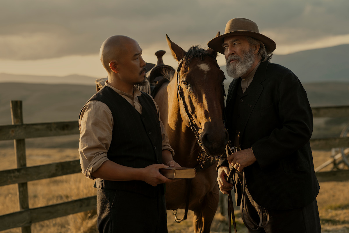 East of Eden Netflix historical series 2026 — characters near a horse at a ranch