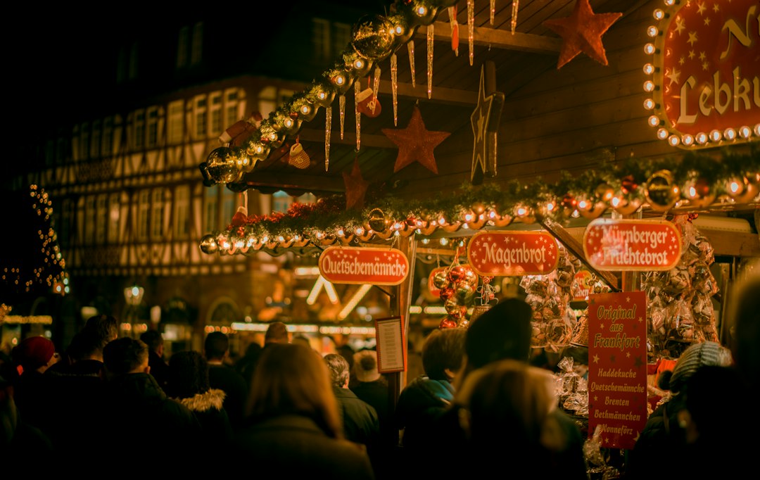 Mr. & Mrs. Christmas 2026 review — festive Christmas market lights, illustrative image not a movie still
