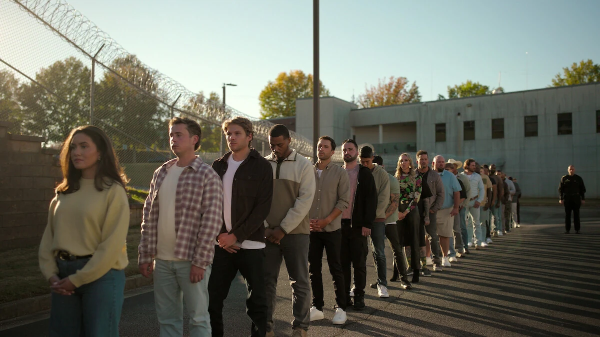 Participants arriving at the prison location in The New Stanford Prison Experiment