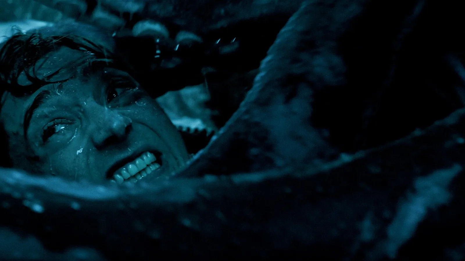 Austin Abrams' Jay Gardiner trapped inside the sperm whale in Whalefall (2026)
